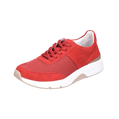 Gabor Damen Low-Top Sneaker, Frauen Halbschuhe,Wechselfußbett,Freizeitschuhe,Turnschuhe,Laufschuhe,schnürschuhe,schnürer,red,43 EU / 9 UK von Gabor