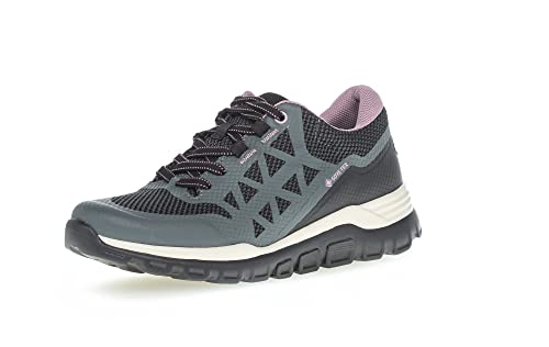 Gabor Damen Low-Top Sneaker, Frauen Halbschuhe,Wechselfußbett,Gore Tex,Sportschuhe,Freizeitschuhe,Laufschuhe,Dark-Grey/Flieder,42.5 EU / 8.5 UK von Gabor