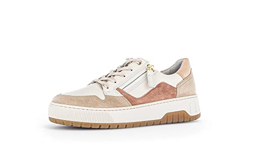 Gabor Damen Low-Top Sneaker, Frauen Halbschuhe,Wechselfußbett,Komfortable Mehrweite (H),Freizeitschuhe,Neve/Clay/pigy(gld,40 EU / 6.5 UK von Gabor