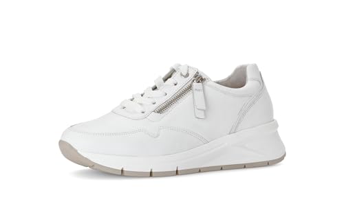 Gabor Damen Low-Top Sneaker, Frauen Halbschuhe,Wechselfußbett,Komfortable Mehrweite (H),Freizeitschuhe,Turnschuhe,Weiss,39 EU / 6 UK von Gabor