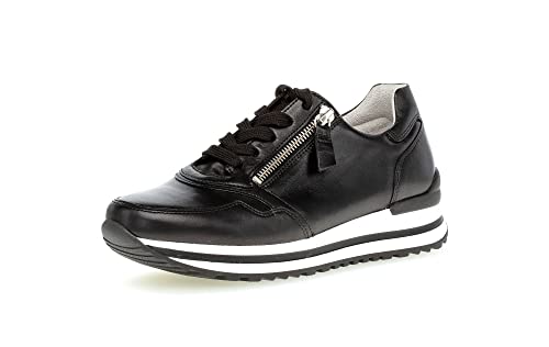 Gabor Damen Low-Top Sneaker, Frauen Halbschuhe,Wechselfußbett,Komfortable Mehrweite (H),Freizeitschuhe,Turnschuhe,schwarz,38.5 EU / 5.5 UK von Gabor