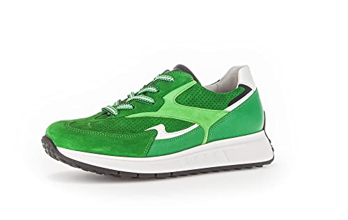 Gabor Damen Low-Top Sneaker, Frauen Halbschuhe,Wechselfußbett,Komfortable Mehrweite (H),Laufschuhe,Verde/offwh.k.(pf),37.5 EU / 4.5 UK von Gabor