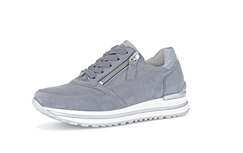 Gabor Damen Low-Top Sneaker, Frauen Halbschuhe,Wechselfußbett,Komfortable Mehrweite (H),Laufschuhe,schnürer,Nautic/Aqua.(perf),38 EU / 5 UK von Gabor