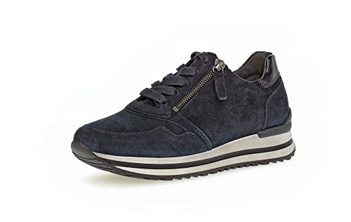 Gabor Damen Low-Top Sneaker, Frauen Halbschuhe,Wechselfußbett,Komfortable Mehrweite (H),Laufschuhe,schnürschuhe,Dark-Blue,38.5 EU / 5.5 UK von Gabor