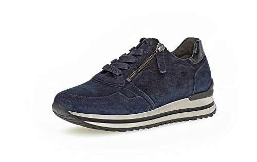 Gabor Damen Low-Top Sneaker, Frauen Halbschuhe,Wechselfußbett,Komfortable Mehrweite (H),Laufschuhe,schnürschuhe,Dark-Blue,41 EU / 7.5 UK von Gabor