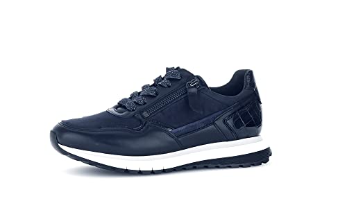 Gabor Damen Low-Top Sneaker, Frauen Halbschuhe,Wechselfußbett,Komfortable Mehrweite (H),Sportschuhe,Laufschuhe,Blue/Midnight,37.5 EU / 4.5 UK von Gabor