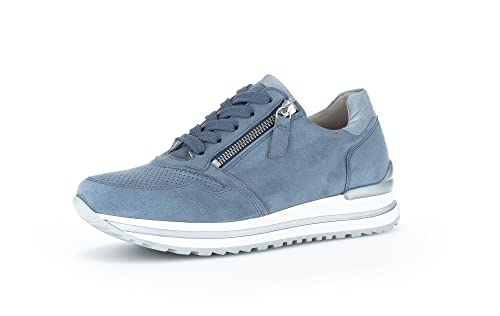 Gabor Damen Low-Top Sneaker, Frauen Halbschuhe,Wechselfußbett,Komfortable Mehrweite (H),Strassenschuhe,Nautic/Aqua.(perf),42.5 EU / 8.5 UK von Gabor