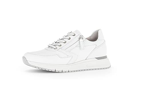 Gabor Damen Low-Top Sneaker, Frauen Halbschuhe,Wechselfußbett,Komfortable Mehrweite (H),schnürer,Plateausohle,Turnschuhe,Weiss,42 EU / 8 UK von Gabor