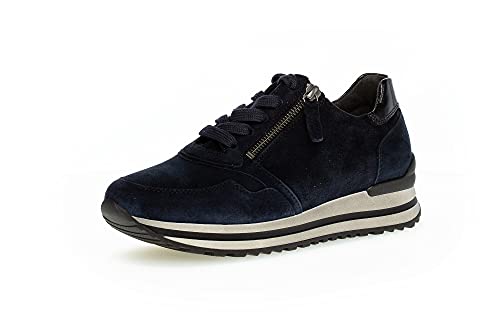 Gabor Damen Low-Top Sneaker, Frauen Halbschuhe,Wechselfußbett,Komfortable Mehrweite (H),schnürer,Plateausohle,Women's,Dark-Blue,37.5 EU / 4.5 UK von Gabor