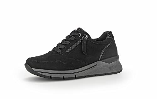 Gabor Damen Low-Top Sneaker, Frauen Halbschuhe,Wechselfußbett,Komfortable Mehrweite (H),schnürschuhe,schnürer,schwarz,37 EU / 4 UK von Gabor