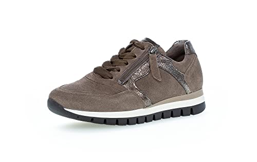 Gabor Damen Low-Top Sneaker, Frauen Halbschuhe,Wechselfußbett,Komfortable Mehrweite (H),straßenschuhe,Laufschuhe,Mohair/Bronce,41 EU / 7.5 UK von Gabor