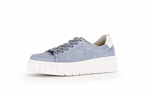 Gabor Damen Low-Top Sneaker, Frauen Halbschuhe,Wechselfußbett,Komfortable Mehrweite (H),straßenschuhe,Sportschuhe,Azur/Weiss,40.5 EU / 7 UK von Gabor