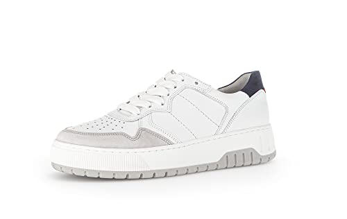 Gabor Damen Low-Top Sneaker, Frauen Halbschuhe,Wechselfußbett,Komfortable Mehrweite (H),straßenschuhe,Weiss/Marine/red,40 EU / 6.5 UK von Gabor