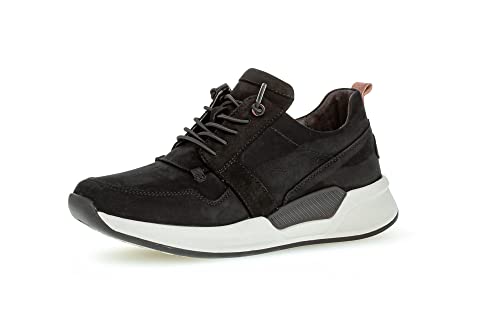 Gabor Damen Low-Top Sneaker, Frauen Halbschuhe,Wechselfußbett,Laufschuhe,schnürschuhe,schnürer,Plateausohle,schwarz/Hummer,38 EU / 5 UK von Gabor