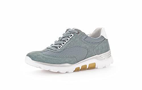 Gabor Damen Low-Top Sneaker, Frauen Halbschuhe,Wechselfußbett,Laufschuhe,straßenschuhe,Strassenschuhe,Sportschuhe,Jade/Weiss,40.5 EU / 7 UK von Gabor