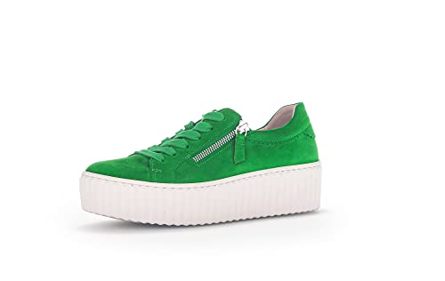 Gabor Damen Low-Top Sneaker, Frauen Halbschuhe,Wechselfußbett,Laufschuhe,straßenschuhe,Strassenschuhe,Sportschuhe,Verde (Creme),38.5 EU / 5.5 UK von Gabor