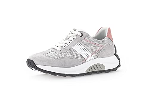 Gabor Damen Low-Top Sneaker, Frauen Halbschuhe,Wechselfußbett,Laufschuhe,straßenschuhe,Strassenschuhe,ltgrey/Weiss/lachs,38.5 EU / 5.5 UK von Gabor