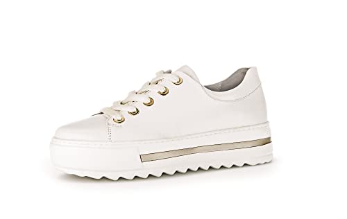 Gabor Damen Low-Top Sneaker, Frauen Halbschuhe,Wechselfußbett,Moderate Mehrweite (G),Freizeitschuhe,Latte (Gold/Tube),41 EU / 7.5 UK von Gabor