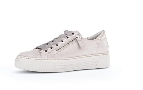 Gabor Damen Low-Top Sneaker, Frauen Halbschuhe,Wechselfußbett,Moderate Mehrweite (G),Freizeitschuhe,Turnschuhe,Laufschuhe,Puder,40.5 EU / 7 UK von Gabor