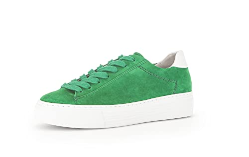 Gabor Damen Low-Top Sneaker, Frauen Halbschuhe,Wechselfußbett,Moderate Mehrweite (G),Freizeitschuhe,Turnschuhe,Verde/Weiss,41 EU / 7.5 UK von Gabor