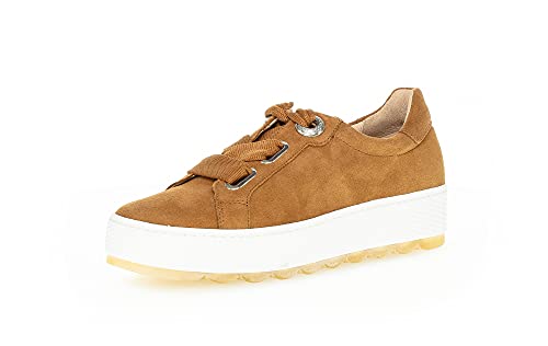 Gabor Damen Low-Top Sneaker, Frauen Halbschuhe,Wechselfußbett,Moderate Mehrweite (G),Laufschuhe,schnürschuhe,schnürer,Women's,Sattel,41 EU / 7.5 UK von Gabor