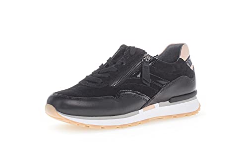 Gabor Damen Low-Top Sneaker, Frauen Halbschuhe,Wechselfußbett,Moderate Mehrweite (G),Sportschuhe,Freizeitschuhe,schwarz/Rose,41 EU / 7.5 UK von Gabor