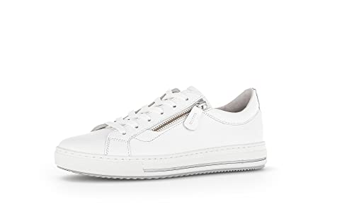 Gabor Damen Low-Top Sneaker, Frauen Halbschuhe,Wechselfußbett,Moderate Mehrweite (G),Strassenschuhe,Laufschuhe,Weiss (Multic.),38.5 EU / 5.5 UK von Gabor