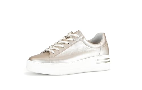 Gabor Damen Low-Top Sneaker, Frauen Halbschuhe,Wechselfußbett,Moderate Mehrweite (G),Turnschuhe,Laufschuhe,schnürschuhe,Puder,42.5 EU / 8.5 UK von Gabor