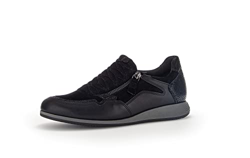 Gabor Damen Low-Top Sneaker, Frauen Halbschuhe,Wechselfußbett,Moderate Mehrweite (G),sportlich,straßenschuhe,schwarz,37 EU / 4 UK von Gabor