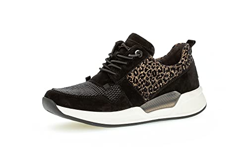 Gabor Damen Low-Top Sneaker, Frauen Halbschuhe,Wechselfußbett,Plateausohle,straßenschuhe,Strassenschuhe,Turnschuhe,schwarz/Farro,39 EU / 6 UK von Gabor