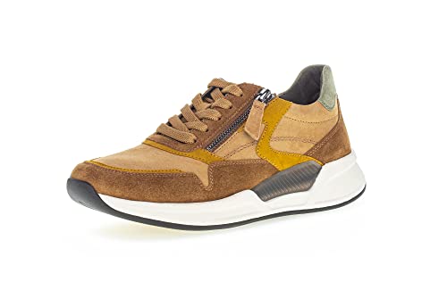 Gabor Damen Low-Top Sneaker, Frauen Halbschuhe,Wechselfußbett,Sportschuhe,Freizeitschuhe,Turnschuhe,Laufschuhe,Sella/Cognac Kombi,38.5 EU / 5.5 UK von Gabor