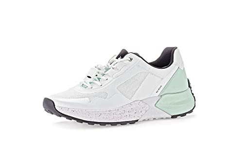 Gabor Damen Low-Top Sneaker, Frauen Halbschuhe,Wechselfußbett,Sportschuhe,Freizeitschuhe,Turnschuhe,Laufschuhe,Weiss/Mint,38 EU / 5 UK von Gabor