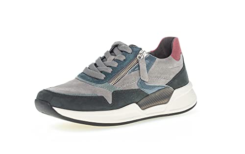 Gabor Damen Low-Top Sneaker, Frauen Halbschuhe,Wechselfußbett,Sportschuhe,Freizeitschuhe,Turnschuhe,Laufschuhe,grau/Petrol Kombi,38.5 EU / 5.5 UK von Gabor