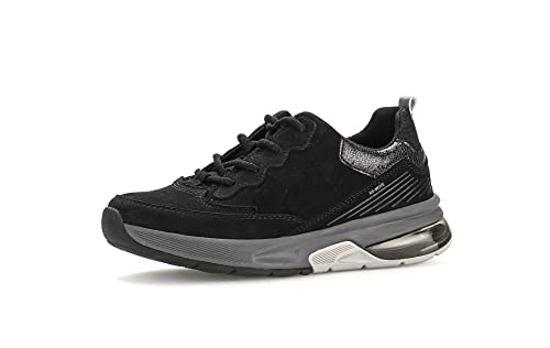 Gabor Damen Low-Top Sneaker, Frauen Halbschuhe,Wechselfußbett,Sportschuhe,Freizeitschuhe,Turnschuhe,Laufschuhe,schwarz (So.Anth.),38.5 EU / 5.5 UK von Gabor