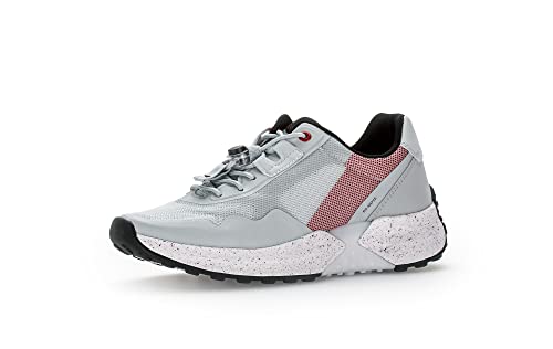 Gabor Damen Low-Top Sneaker, Frauen Halbschuhe,Wechselfußbett,Strassenschuhe,Sportschuhe,Freizeitschuhe,Turnschuhe,Grey/red,37.5 EU / 4.5 UK von Gabor