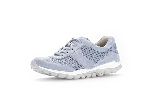 Gabor Damen Low-Top Sneaker, Frauen Halbschuhe,Wechselfußbett,Turnschuhe,Laufschuhe,schnürschuhe,schnürer,Plateausohle,Azur,37.5 EU / 4.5 UK von Gabor