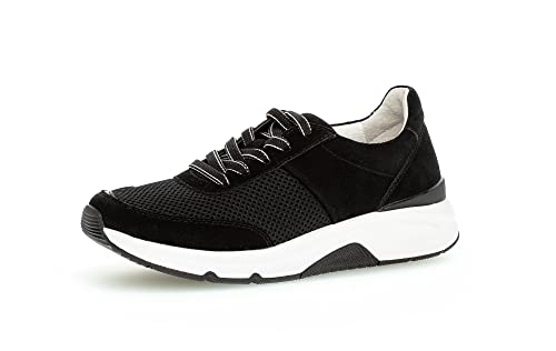 Gabor Damen Low-Top Sneaker, Frauen Halbschuhe,Wechselfußbett,schnürschuhe,Plateausohle,Women's,Lady,Ladies,Halbschuhe,schwarz,38.5 EU / 5.5 UK von Gabor