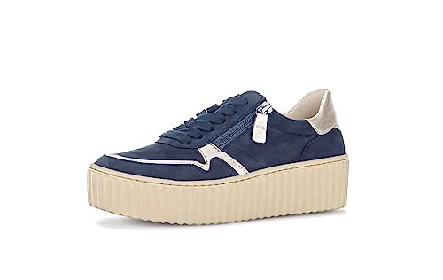 Gabor Damen Low-Top Sneaker, Frauen Halbschuhe,Wechselfußbett,straßenschuhe,Strassenschuhe,Freizeitschuhe,Blue/Puder (cappu),40.5 EU / 7 UK von Gabor