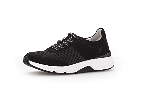 Gabor Damen Low-Top Sneaker, Frauen Halbschuhe,Wechselfußbett,straßenschuhe,Strassenschuhe,Freizeitschuhe,Turnschuhe,schwarz,40 EU / 6.5 UK von Gabor