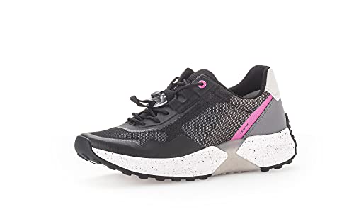 Gabor Damen Low-Top Sneaker, Frauen Halbschuhe,Wechselfußbett,straßenschuhe,Strassenschuhe,Sportschuhe,Turnschuhe,schwarz/pink,38.5 EU / 5.5 UK von Gabor