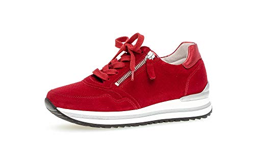 Gabor Damen Low Top Sneaker, Frauen Halbschuhe,lose Einlage,Komfortable Mehrweite (H),weiblich,Lady,Ladies,Women's,Rubin/Rosso(perf.),40 EU / 6.5 UK von Gabor