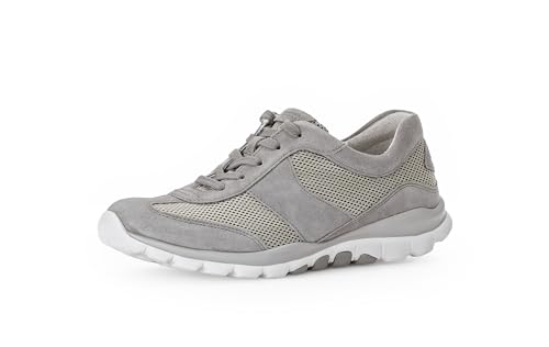 Gabor Damen Low-Top Sneaker, Frauen Halbschuhe,schnürer,Plateausohle,straßenschuhe,Strassenschuhe,Sportschuhe,Silber/grau,42.5 EU / 8.5 UK von Gabor