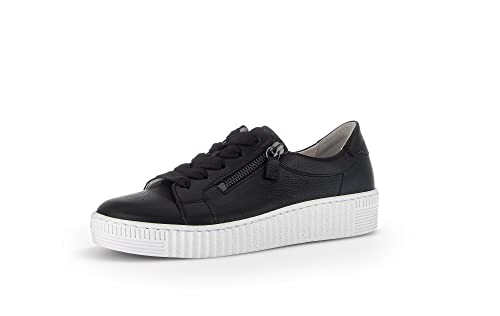 Gabor Damen Low-Top Sneaker, Frauen Halbschuhe,schnürschuhe,schnürer,Plateausohle,straßenschuhe,Strassenschuhe,schwarz (Ice),35.5 EU / 3 UK von Gabor