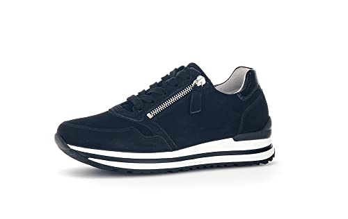 Gabor Damen Low-Top Sneaker | Frauen Halbschuhe | Wechselfußbett | Komfortable Mehrweite (H) | schnürer | Plateausohle | schwarz | 39 EU - 6 UK von Gabor