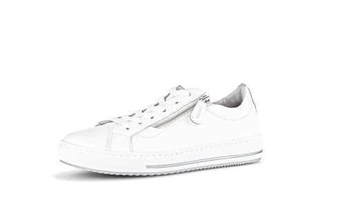 Gabor Damen Low-Top Sneaker | Frauen Halbschuhe | Wechselfußbett | Moderate Mehrweite (G) | schnürschuhe | Weiss (Uni) | 40.5 EU - 7 UK von Gabor