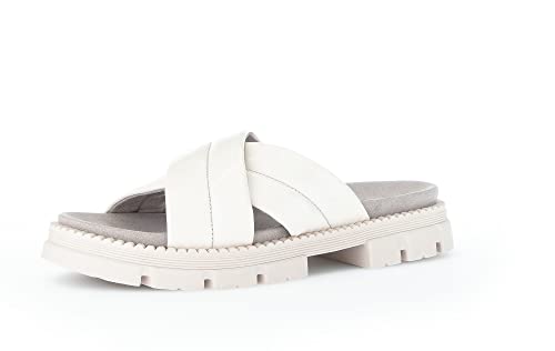 Gabor Damen Pantoletten, Frauen Sandaletten,Moderate Mehrweite (G),freizeitschuhe,offene schuhe,strandschuhe,schlupfschuhe,panna,40.5 EU / 7 UK von Gabor