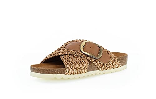 Gabor Damen Pantoletten, Frauen Slip On,sommerclogs,Sandalen,Freizeitschuhe,Women's,Lady,Ladies,Schlupfschuhe,Slides,Natur/Cognac,38 EU / 5 UK von Gabor