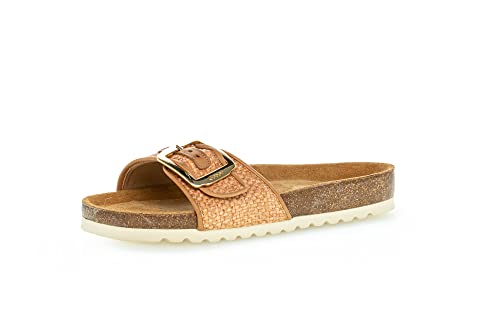 Gabor Damen Pantoletten, Frauen Slip On,sommerclogs,Sandalen,Freizeitschuhe,Women's,Lady,Ladies,Schlupfschuhe,Slides,Peach/Cognac,38 EU / 5 UK von Gabor