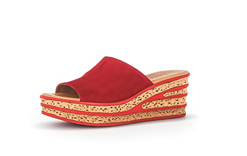 Gabor Damen Pantoletten, Frauen Slipper,Best Fitting,Hochfront-Slipper,Keilabsatz,Wedge-Sohle,Schlupfschuhe,schluepfschuhe,Rubin,38.5 EU / 5.5 UK von Gabor