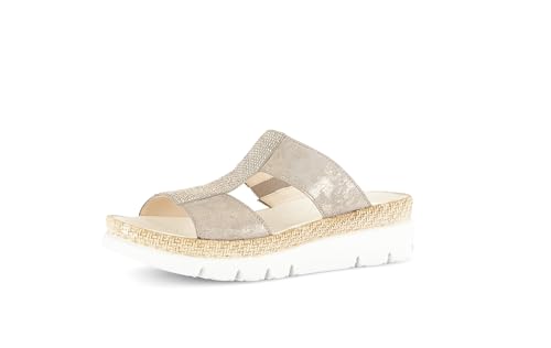 Gabor Damen Pantoletten, Frauen Slipper,Best Fitting,Mules,Gartenschuhe,Sommerschuhe,sommerclogs,Sandalen,Slides,Muschel/Visone,43 EU / 9 UK von Gabor